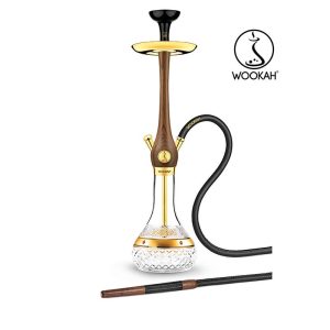 Wookah 24K Gold-Plated Amber Gold Walnut Hookah Set