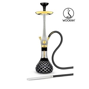 Wookah 24K Gold-Plated Check Black White Nox Hookah Set