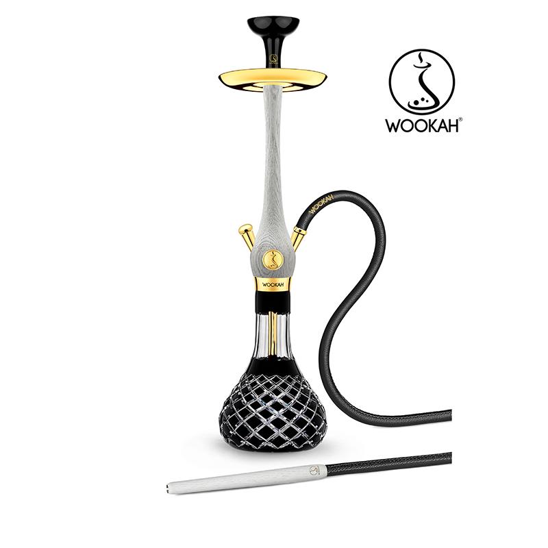 Wookah 24K Gold-Plated Check Black White Nox Hookah Set